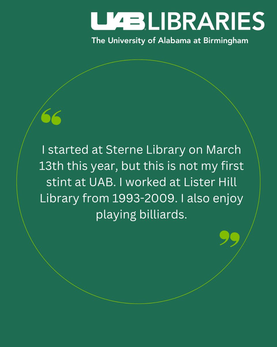 🎱Tony is one of our lovely User Access Associates. Stop by the HUB Desk at Sterne Library to say hi!

#NationalLibraryWeek #NLW2023