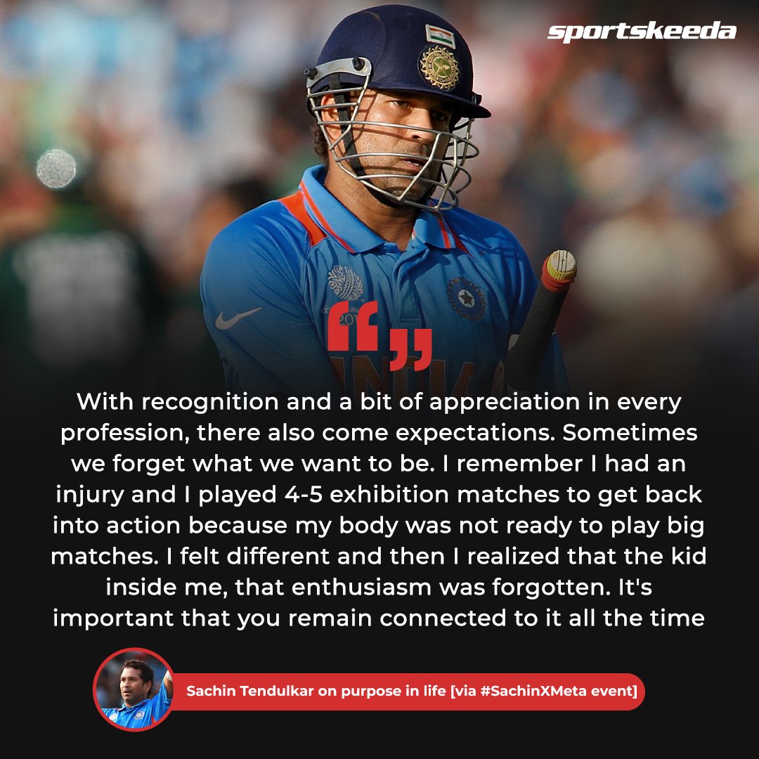 Sportskeeda's tweet photo. Some words of wisdom from the Little Master 😇❤️

(2/2)

#SachinxMeta #50forSachin #SachinTendulkar https://t.co/4zmkSGzhnh
