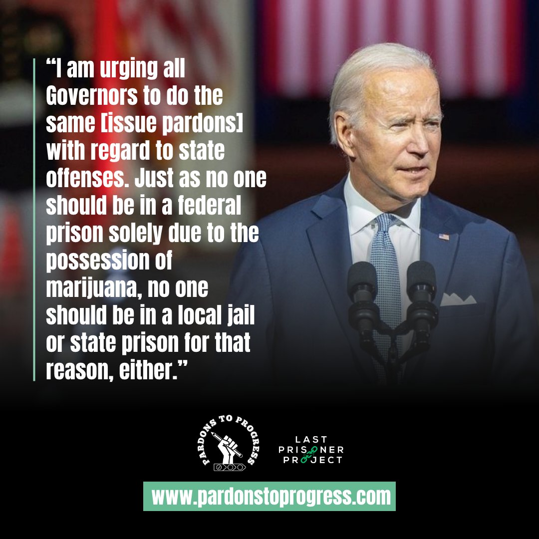 fluresh's tweet image. Governors should heed the President’s call to pardon people with cannabis convictions. 

Help ensure Michigan is next by joining us and the @lastprisonerprj in the #PardonstoProgress campaign. 

Learn more at ow.ly/Iiuz50NLRsO