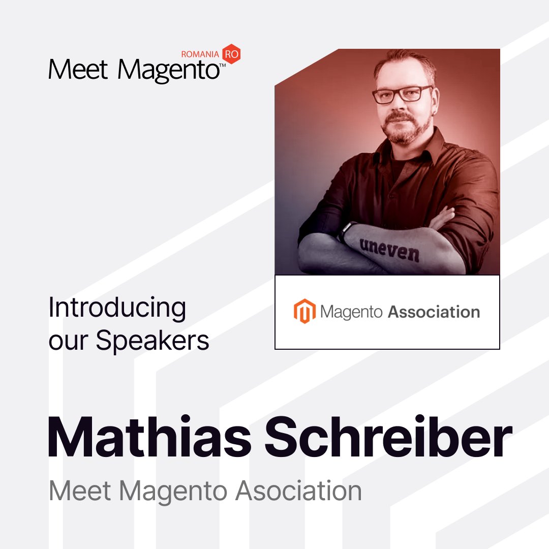 From the <a href="/MagentoAssoc/">Magento Association</a>, please welcome Mathias Schreiber! 🤩

We don’t want to say to much at this moment but trust us… you don’t want to miss his talk at #mm23ro! 

The clock is ticking, don’t forget to book your seat at the conference!

👉 bit.ly/MeetMagento202…