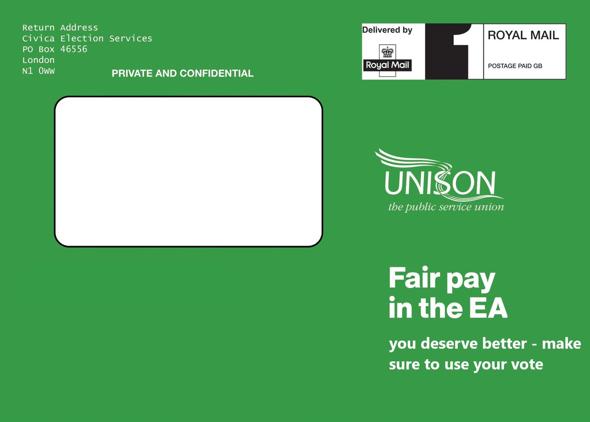 Environment Agency workers deserve better!

If you're a UNISON EA member, your IA ballot will have arrived in the post by now - make sure to return it by 11 May

- Vote 'YES' to keep up the pressure
- Vote 'YES' to continue action

Missing ballot? Call 0800 0 857 857

#EAFairPay