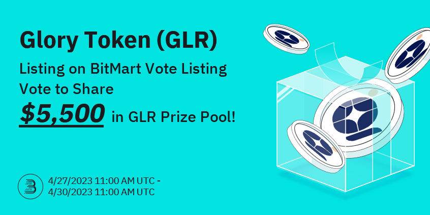 BitMart (@bitmartexchange) on Twitter photo 🎉 Glory Token (GLR) <a href="/GloryFinanceio/">Glory Finance</a> will be listed on #BitMart Vote Listing soon! Vote for $GLR to be listed and win #airdrops!
⏰ Live Time: 11 AM UTC, April 27, 2023
👉 Get your #NFT to vote: bit.ly/votetoearnnft
Learn more: support.bitmart.com/hc/en-us/artic…
#BitMartVoteToEarn 🎉 Glory Token (GLR) <a href="/GloryFinanceio/">Glory Finance</a> will be listed on #BitMart Vote Listing soon! Vote for $GLR to be listed and win #airdrops!
⏰ Live Time: 11 AM UTC, April 27, 2023
👉 Get your #NFT to vote: bit.ly/votetoearnnft
Learn more: support.bitmart.com/hc/en-us/artic…
#BitMartVoteToEarn