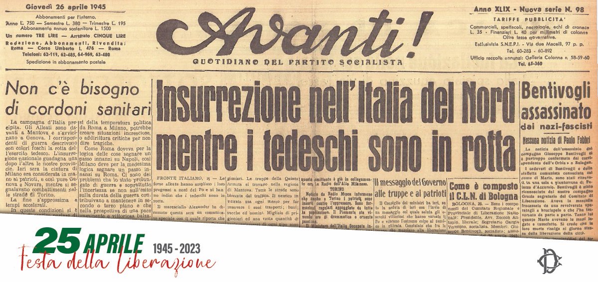 Il #25aprile 1945 inizia l’insurrezione generale decretata dal Comitato di #Liberazione Nazionale Alta Italia, che assume i poteri civili e militari: l’Italia è libera dall’occupazione nazifascista.

Il racconto dei giornali italiani conservati presso la Biblioteca della Camera.