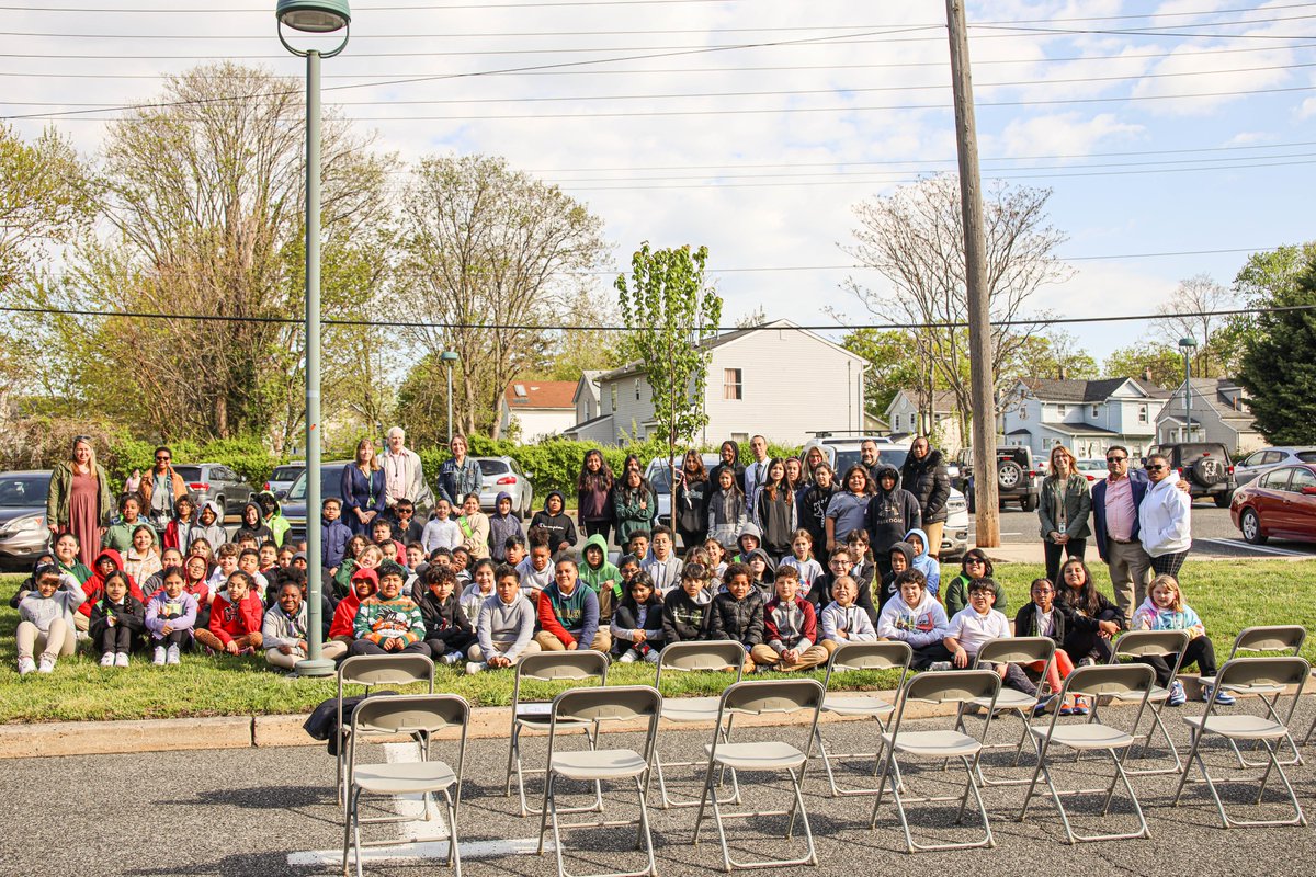 Today, the Anastasia School 5th Graders celebrated Arbor Day Week by planting a new shade tree and hosting a celebration! The Cherry tree, donated by the @MonmouthGovNJ Shade Tree Commission was planted in front of the school and will be dedicated to the AAA class of '24!