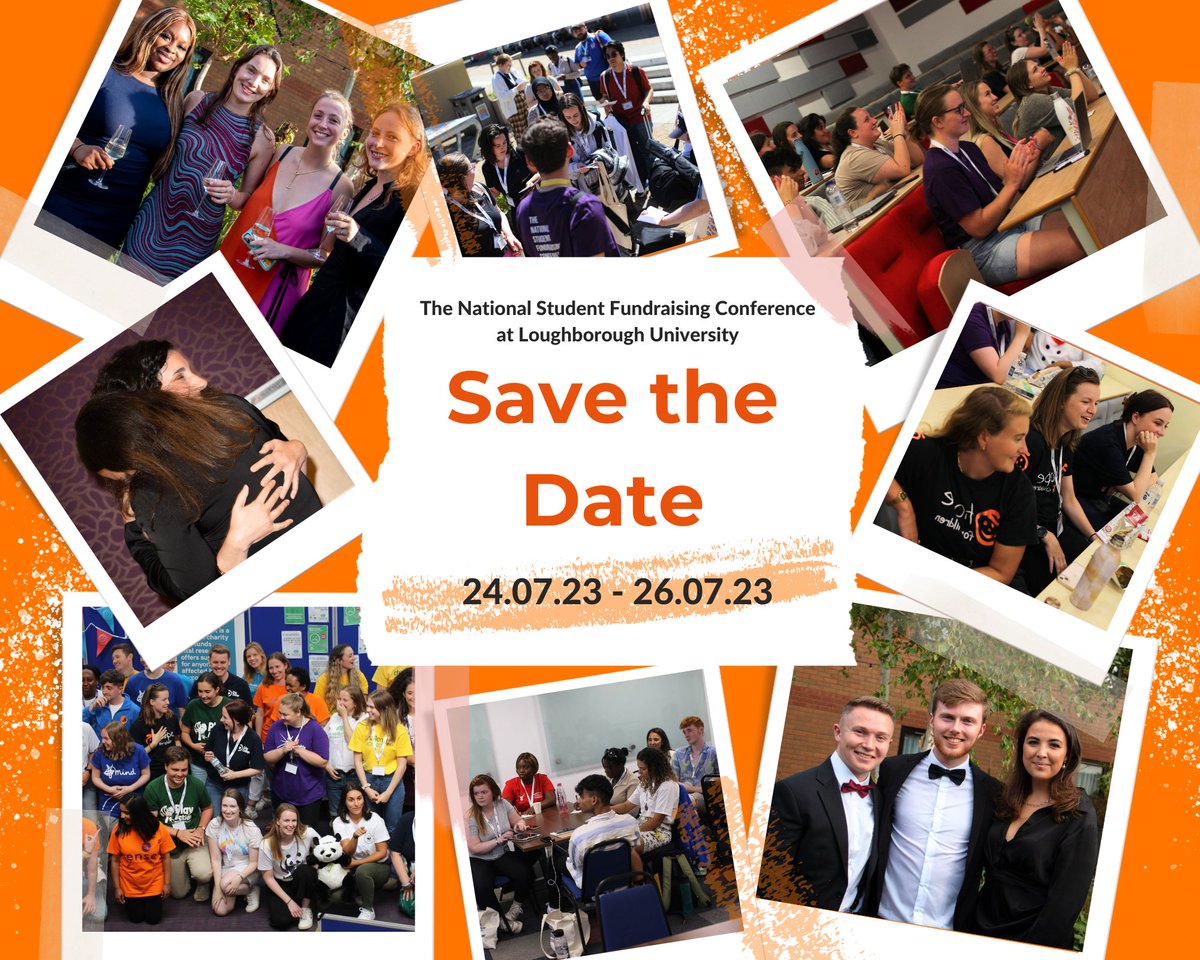 SAVE THE DATE! 🗓️

That's right! The National Student Fundraising Conference 2023 is happening on 24th -26th July at Loughborough University, in partnership with LSU Rag! 🎉

Stay tuned for more info on or programme, tickets and awards. We can’t wait to share more!

#TNSFC2023