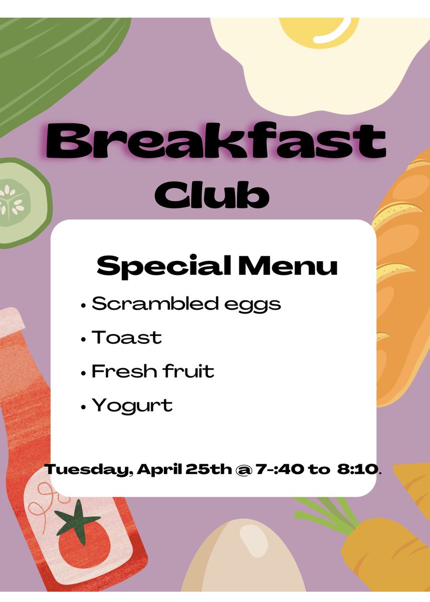 #STP Breakfast program … Tuesday’s menu: