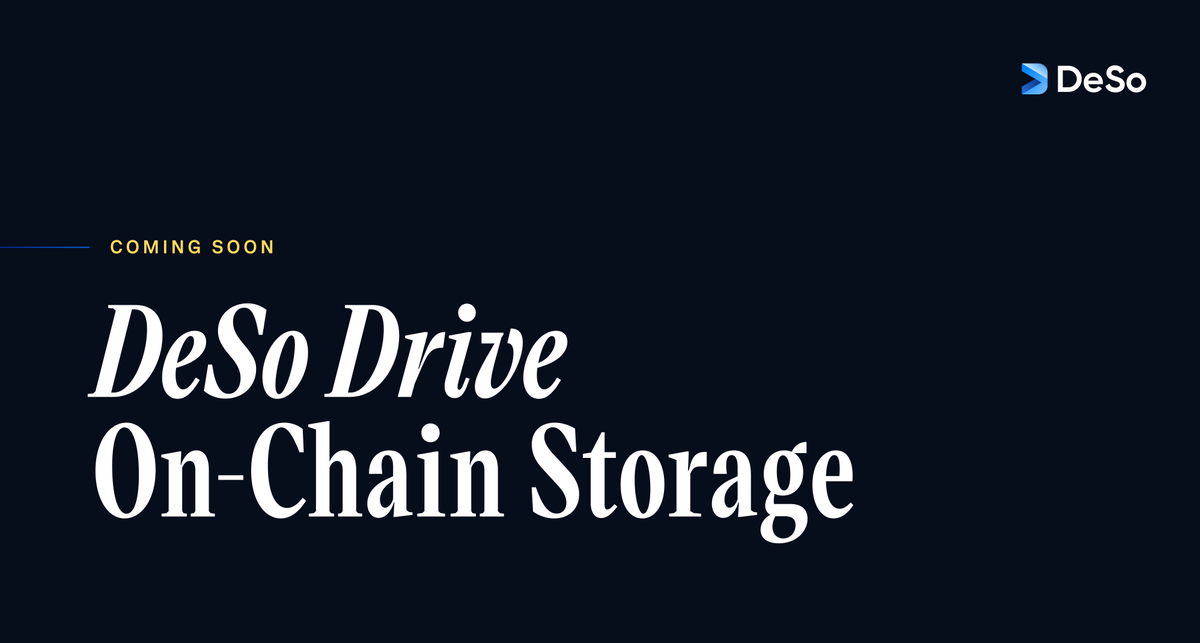 Today, DeSo stores all text-based content at the lowest possible cost of any blockchain: <$0.000017 for a 200-character post. Soon, DeSo will enable permanent on-chain storage for ALL media types, with a file-management UX. That includes: ✅Text ✅Video ✅Audio ✅Images ✅HTML