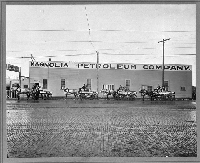 Photograph of Magnolia Petroleum Company bulk plant in Fort Worth, c. 1912. Courtesy of University of Texas at Arlington Library, Digital Collections.