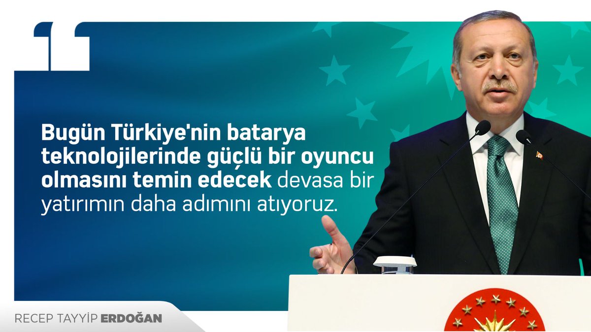 Cumhurbaşkanı Recep Tayyip Erdoğan:

"(Siro Batarya Fabrikası Temel Atma Töreni) Bugün Türkiye'nin batarya teknolojilerinde güçlü bir oyuncu olmasını temin edecek devasa bir yatırımın daha adımını atıyoruz."

Yaparsa Erdoğan yapar!!