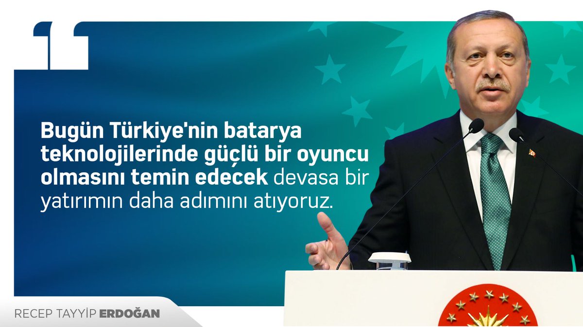 Cumhurbaşkanı Recep Tayyip Erdoğan: '(Siro Batarya Fabrikası Temel Atma Töreni) Bugün Türkiye'nin batarya teknolojilerinde güçlü bir oyuncu olmasını temin edecek devasa bir yatırımın daha adımını atıyoruz.' Yaparsa Erdoğan yapar!!