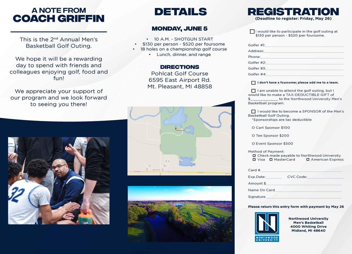 🚨Registration is Open🚨 
⛳️MBB Golf Outing 
📅June 5th 2023 
📲Contact <a href="/CoachLGriff/">Lonnie Griffin</a>