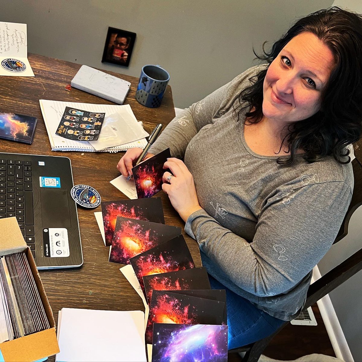 Tara is working on our #Patreon #HappyMail today! Lt. Junior Grade and above get fun things in the mail once a month! Want in? Head to Patreon(dot)com/StarshipTempest! 

#ActualPlay #StarTrekAdventures #StarTrekPodcast #TTRPG #StarshipTempest #TTRPGpodcast #ActualPlayPodcast