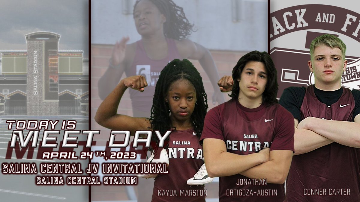 🚨MEET DAY🚨

🥇Salina Central JV Invitational🥇
📆April 24th, 2023
📍Salina Central Stadium
🕞3:30pm: Field Events
🕟4:30 Running Events
📋milesplit.live/meets/541375

#MeetCompeteRepeat #RunThisTown