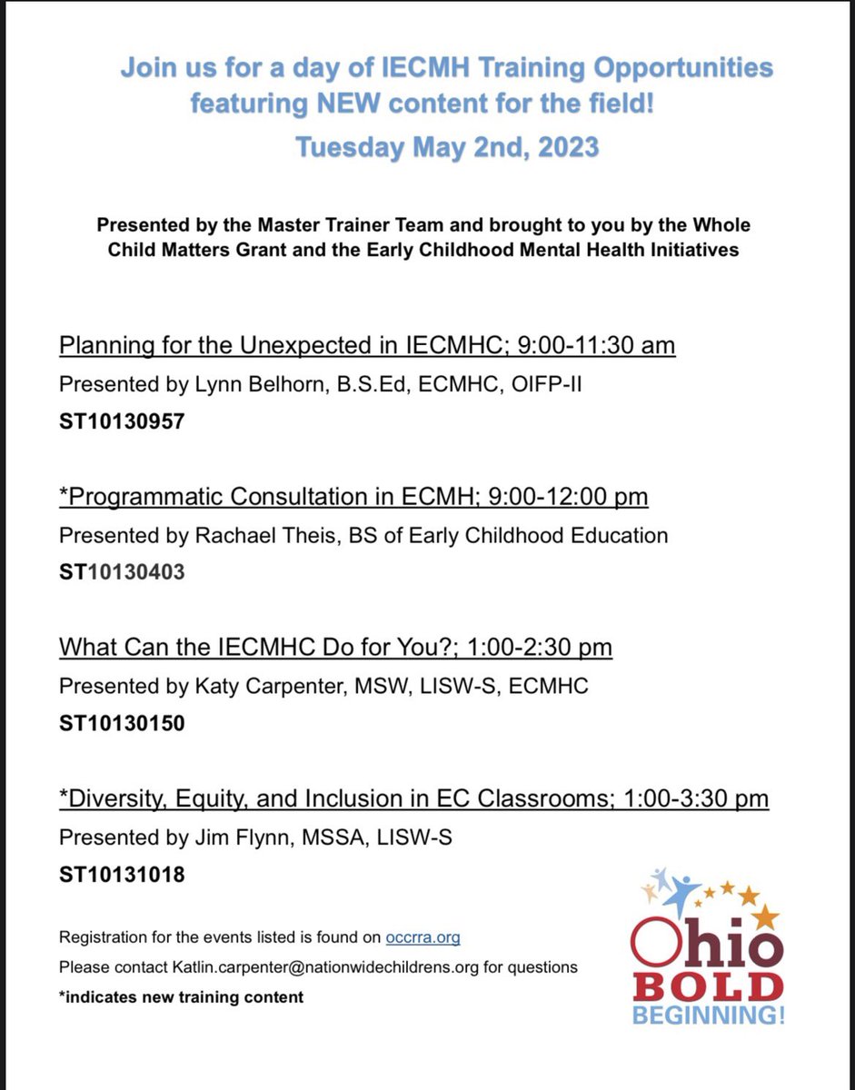 Aterress's tweet photo. VIRTUAL Infant &amp; Early Childhood Mental Health training day May 2nd! Register https://t.co/uhSHx49qAL
#mentalhealth https://t.co/BuPehOcGa9