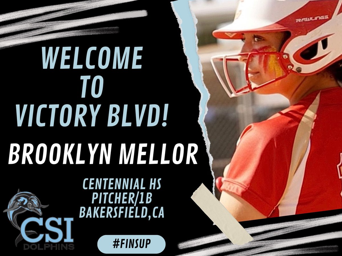 We would like to welcome incoming freshman, Brooklyn Mellor, to the Dolphin Softball family! We are so excited to have you in a Dolphin uniform and we can’t wait to take the field with you in the fall! #FinsUp #WelcomeToVictoryBlvd 🐬💙🥎