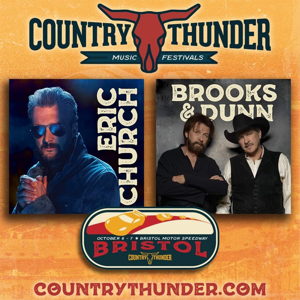 The #RoaneGala2023 live auction will feature 2 tickets to Country Thunder Bristol! The concert is Oct 6-7 at the Bristol Motor Speedway & will feature Eric Church, Brooks & Dunn, Jelly Roll, & more! 

This auction item is courtesy of WIVK 107.7. Thank you! #RoaneGala https://t.co/uXyvAVIR6X