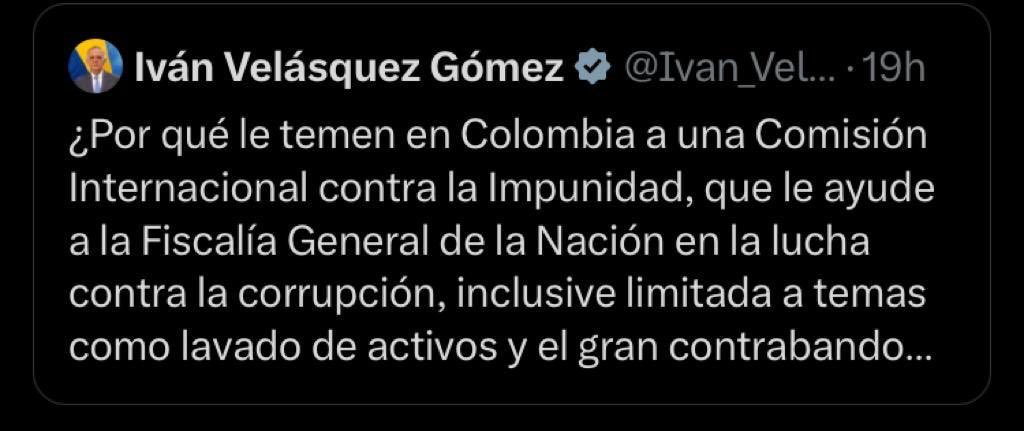 Propongo convocar una consulta popular para que el pueblo colombiano diga si respalda esta propuesta de <a href="/Ivan_Velasquez_/">Iván Velásquez Gómez</a>