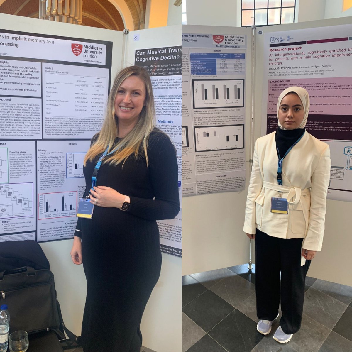 Emma and Maryam presenting their work at the Aging &amp; Cognition conference in Leuven, Belgium. In person conferences are back!