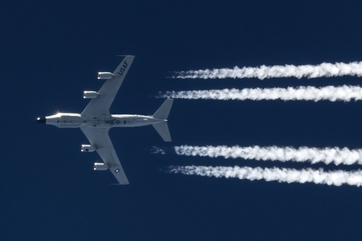 RC-135W 62-4131 of the 38th RS, USAF, at FL360 heading back to RAF Mildenhall in April 2023.
@NLspot #NLspot @haveVglass @CobraBall3