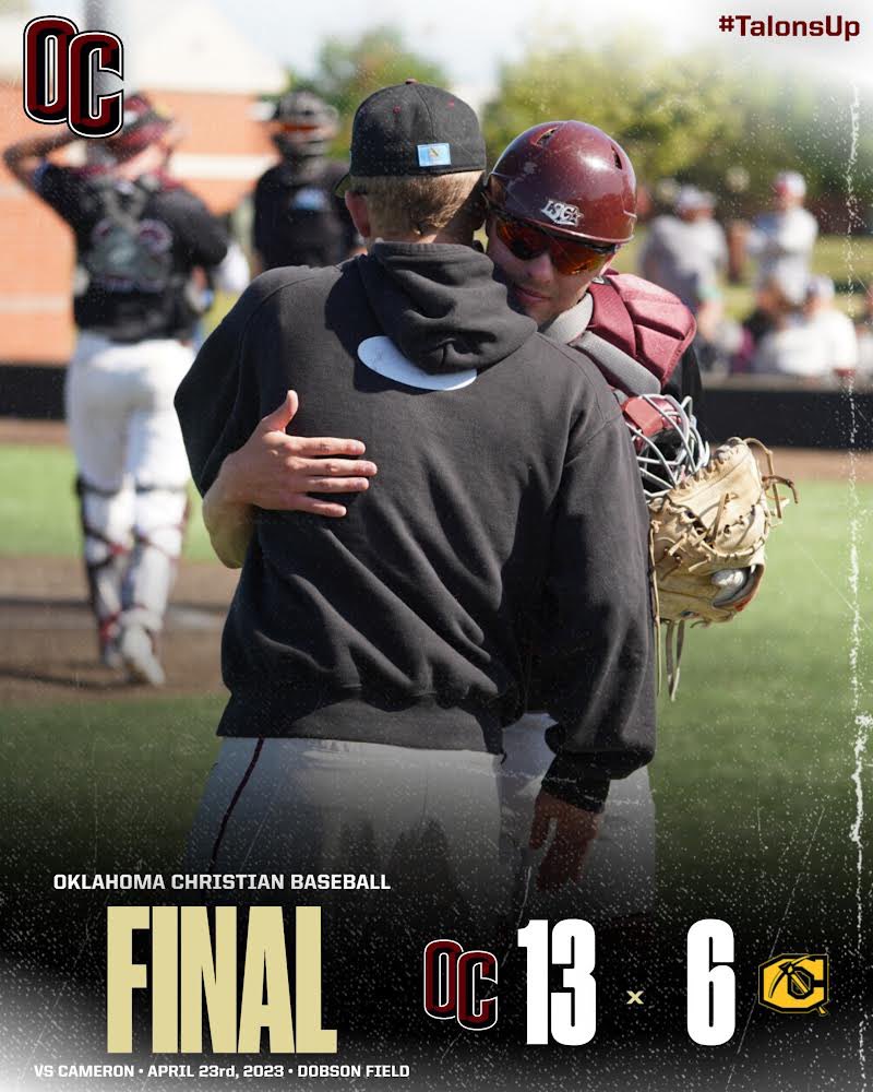 baseball_oc's tweet photo. Oklahoma Christian Baseball closes out Senior Weekend with a victory over Cameron! 

They will travel to Odessa, TX this weekend to take on UT-Permian Basin in their final series of the season!

#TalonsUp https://t.co/fVrL0IvCTQ