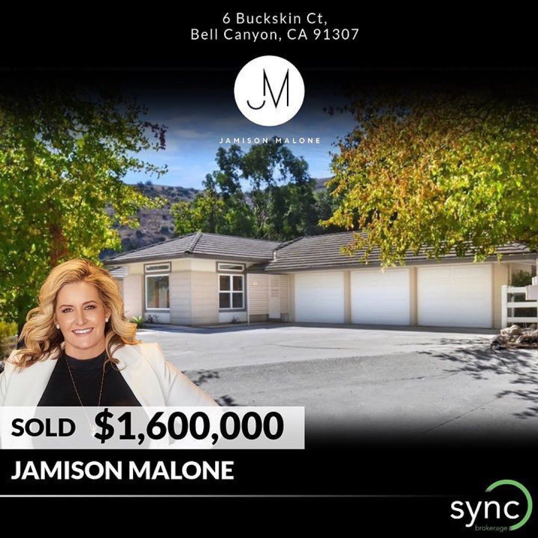 realestatesty1e's tweet image. 🔥 Celebrating yet another successful sale! 💫

Jamison Malone, the Principal &amp;amp; Director of Power Play Sports &amp;amp; Entertainment,  closed on 6 Buckskin Ct, Bell Canyon, CA 91307 for  $1.6 million.

 #SyncBrokerage #SYNCin #powerplay #MaloneRE #bellcanyon #RealEstateStyle1