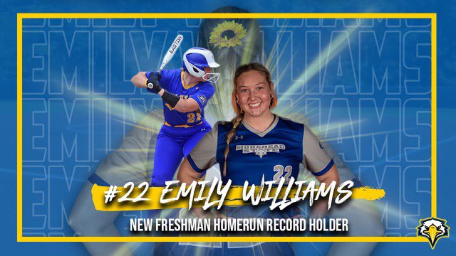 Shoutout to Emily Williams for breaking the single season program record for home runs by a freshman! Also, for being the first Eagle since 2017 to hit double digit home runs! 🦅