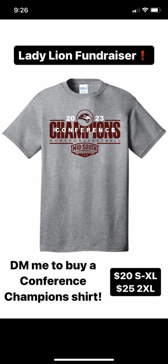 Last day to get your Lady lions conference camps shirt‼️🦁 Dm me to get yours