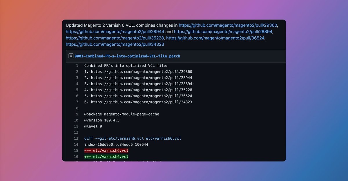If you use Magento with Varnish, there are some recent PR's that can fix a few bugs.

If you don't want to wait, check out Peter Jaap's gist which combines all of these VCL updates into one patch file!

Get it at bit.ly/440Sl9I
