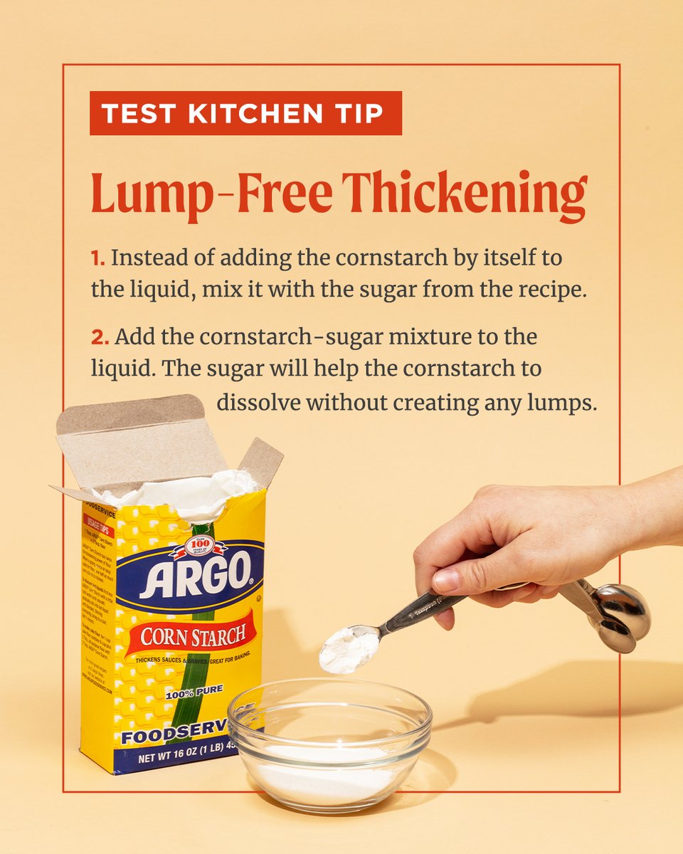 AmericaLuigi on Twitter "RT TestKitchen Adding cornstarch to liquid
