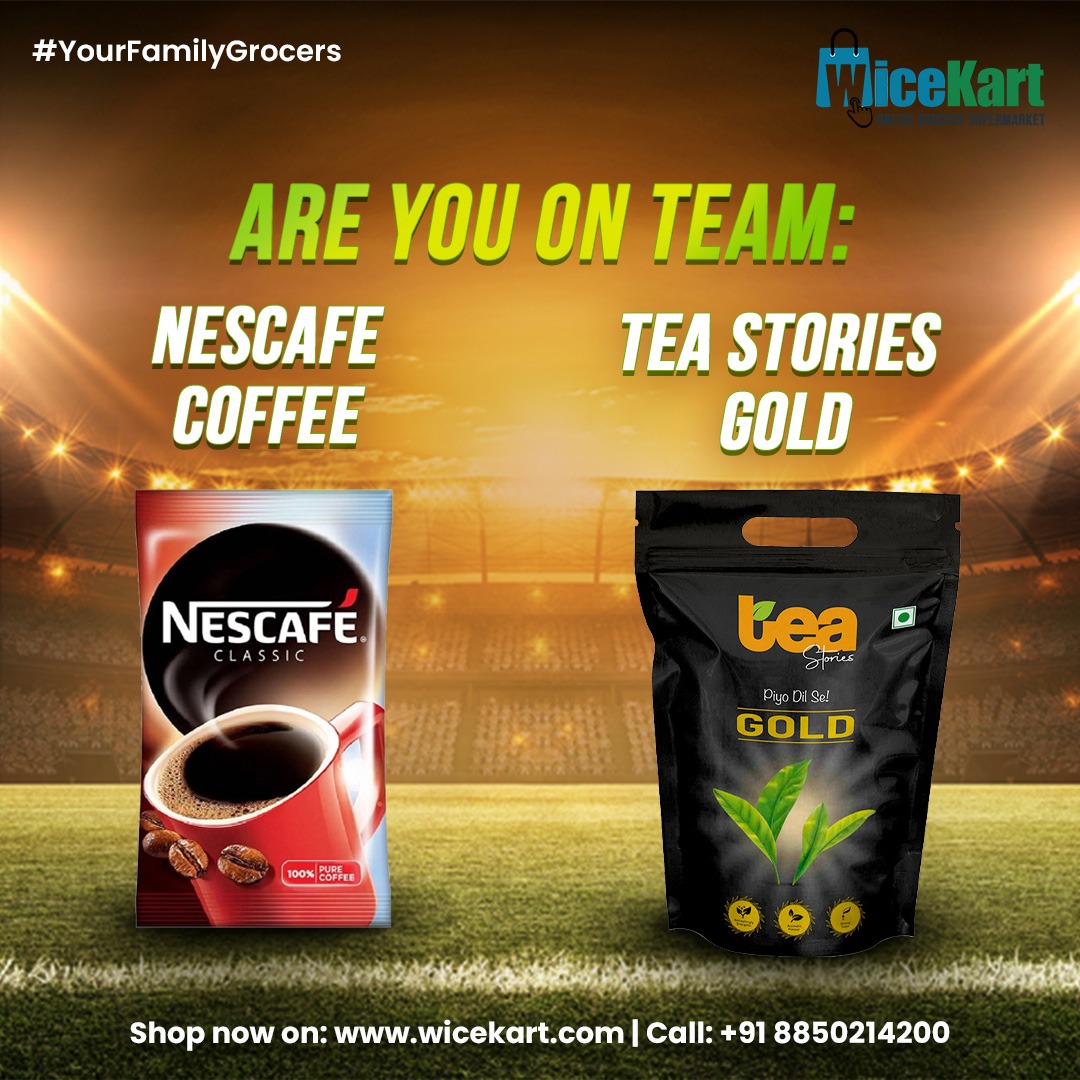 WiceKart's tweet photo. Chai v/s Coffee might be a never-ending debate, but whichever team you are on, at Wice Kart, you can stock up on them all! Go ahead, and shop away.

Go ahead, stock up your cart, because with #WiceKart your choices are always wise!

#grocery #onlinegrocery  #yourfamilygrocer https://t.co/nduzkdNvwb