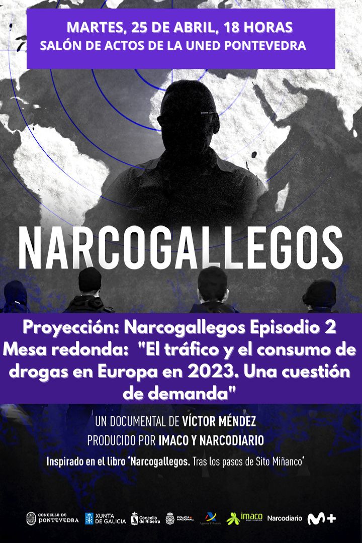 Mañana no te pierdas de forma gratuita y hasta completar aforo el pase del documental 'Narcogallegos' Episodio II. 'El Tráfico de cocaína en el siglo XXI' con posterior mesa redonda. 

🗓️25 de abril, 18.00 horas. 
📍Salón de Actos de la Uned de Pontevedra.