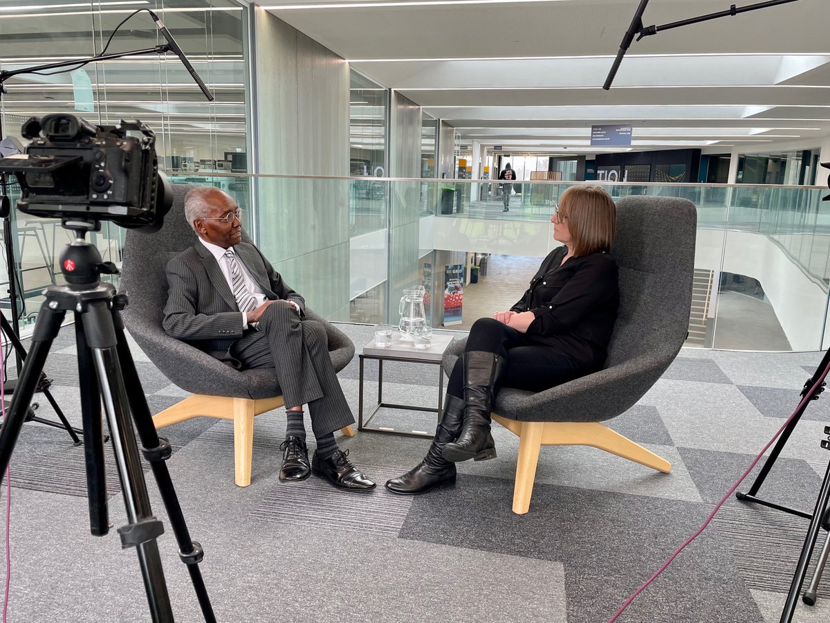 Behind the scenes with @SirGeoffPalmer, Chancellor of @HeriotWattUni, in conversation with Professor Gillian Thomson, Associate Principal (Access & Inclusion), on removing barriers so that everyone has fair and equal access to higher education. #OneWatt