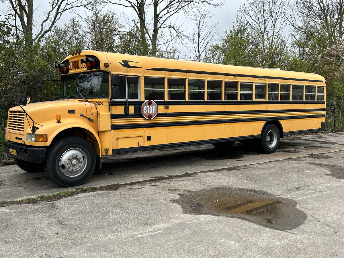Mooie Amerikaanse schoolbus momentje op Texel.