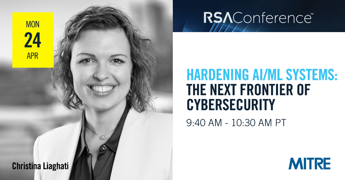 As industries increasingly depend on AI/ML-enabled systems, they introduce new attack surfaces and vulnerabilities. At #RSAC23, catch Christina Liaghati this morning at her conference panel on how to harden these systems. #AI #ML #cybersecurity bit.ly/3mZWF8F