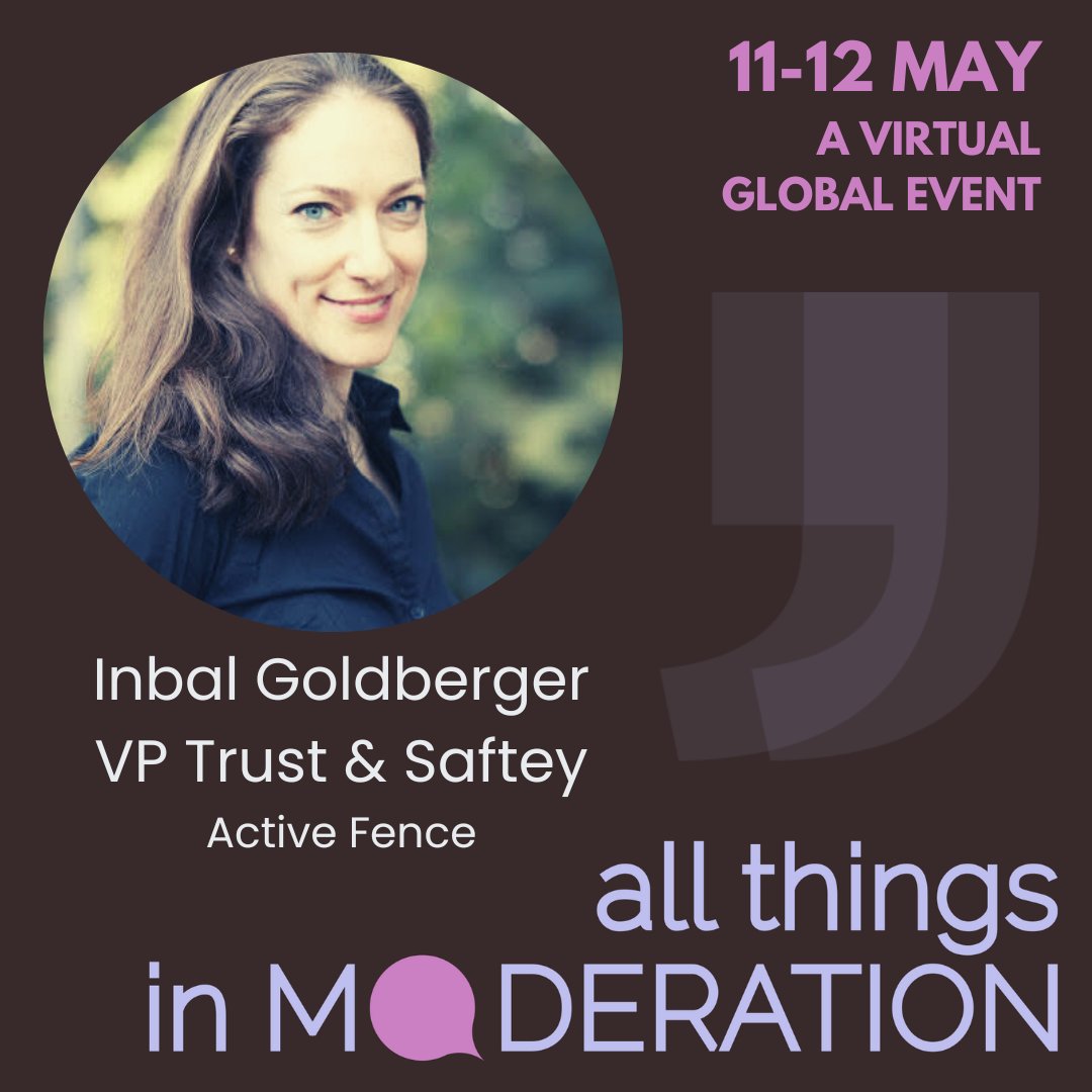 @venessap@aus.social // (@venessapaech) on Twitter photo Don't miss this upcoming panel on AI and the future of moderation, featuring Stephen Tye <a href="/HacoSasha/">Sasha Haco</a> <a href="/InbalGoldberger/">Inbal Goldberger</a> at <a href="/all_moderation/">All Things In Moderation</a>. How can AI mitigate risk, lift burden and strategically support humans who moderate. Register ---> bit.ly/allthingsinmod… Don't miss this upcoming panel on AI and the future of moderation, featuring Stephen Tye <a href="/HacoSasha/">Sasha Haco</a> <a href="/InbalGoldberger/">Inbal Goldberger</a> at <a href="/all_moderation/">All Things In Moderation</a>. How can AI mitigate risk, lift burden and strategically support humans who moderate. Register ---> bit.ly/allthingsinmod…
