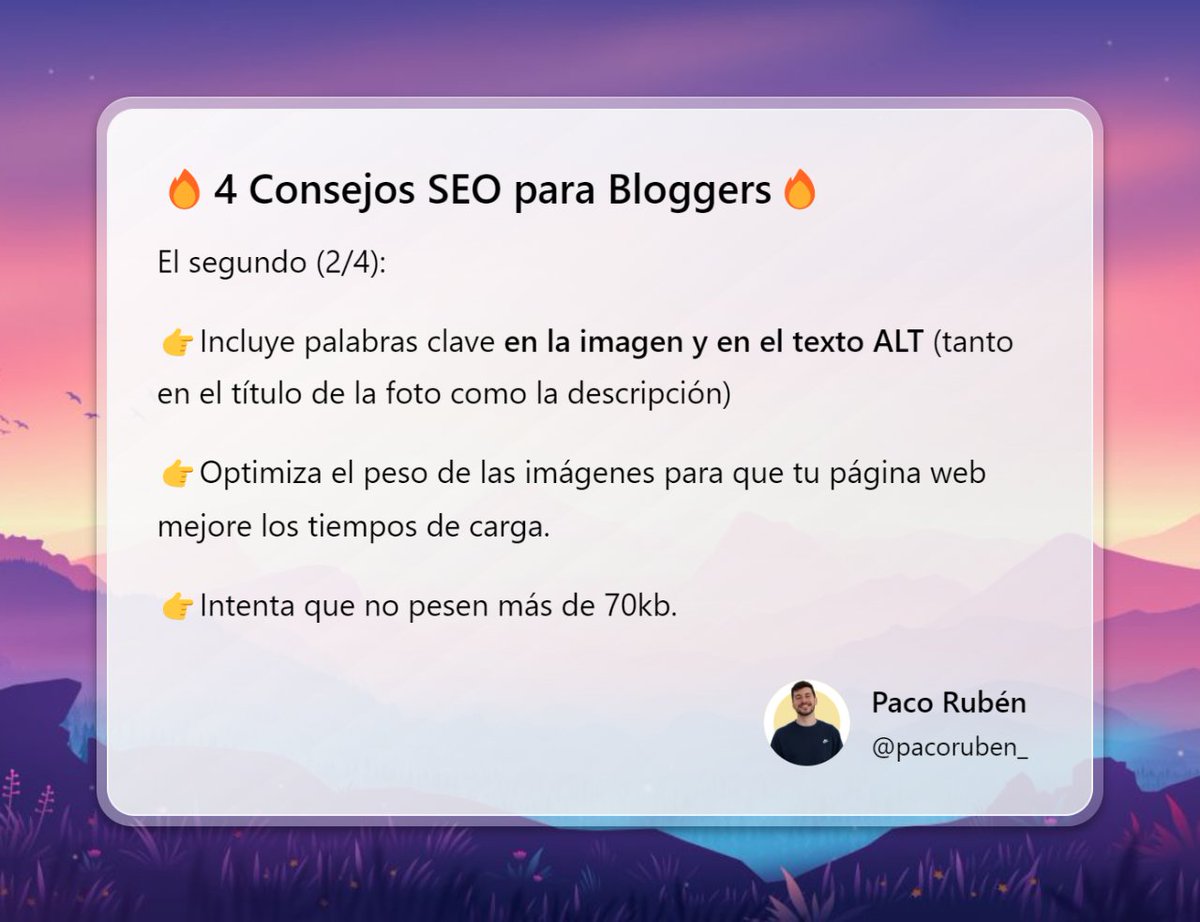 PacoRuben_'s tweet image. 👉4 Consejos SEO para Bloggers

(2/4)

#SEOBlog #TipSEO #PosicionaTuBlog