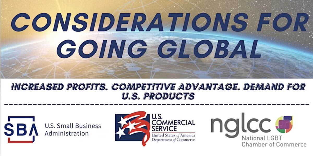 Next Wednesday! Join us, the U.S. Commercial Service, and @SBAgov on May 3 for an introduction to international trade for small businesses. This webinar will focus on ensuring your company is ready to conduct business internationally. Reserve your spot: nglcc.org/event/consider…