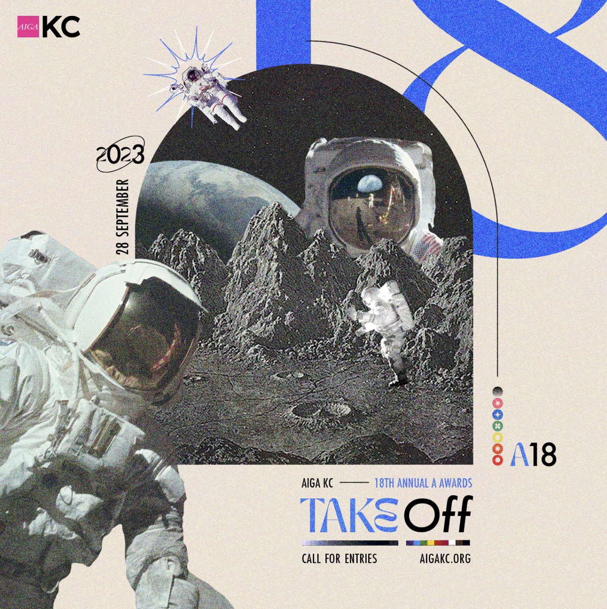 The time has come… our CALL FOR ENTRIES for AIGA KC’s 18th Annual Design Competition! We would love to see your “out of this world” design work. Submit now through May 26! #A18 #CallForEntries #TakeOffWithAIGA