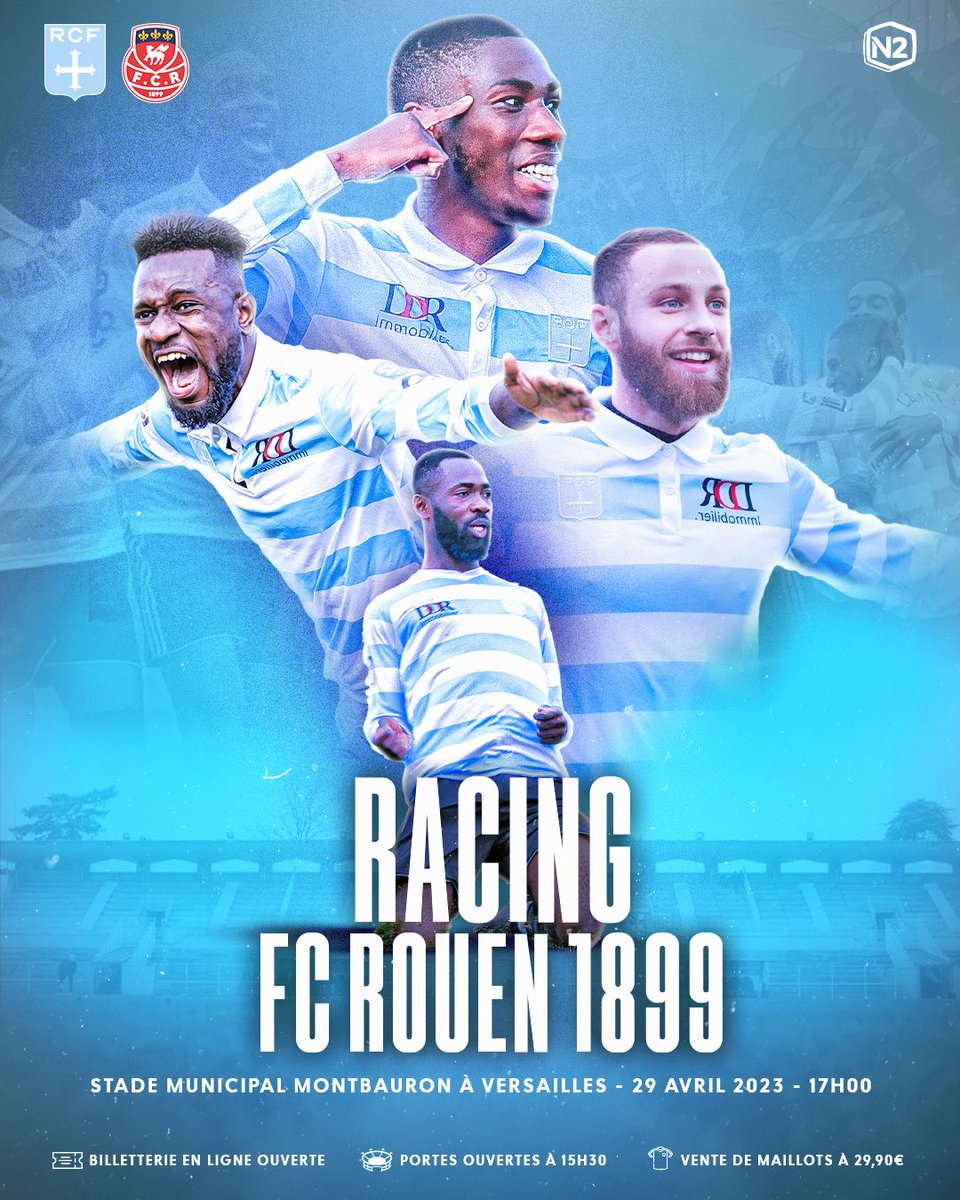 ✅ 𝐁𝐋𝐎𝐈𝐒
✅ 𝐏𝐎𝐈𝐒𝐒𝐘
🔜 𝐓𝐎𝐔𝐒 𝐀𝐔 𝐒𝐓𝐀𝐃𝐄 !

Supporters Ciel et Blanc, samedi à 17h00, le Racing reçoit le @FCRouen au Stade Montbauron de Versailles et les joueurs auront absolument besoin de 𝐕𝐎𝐔𝐒 et de votre soutien. La mobilisation doit être totale !