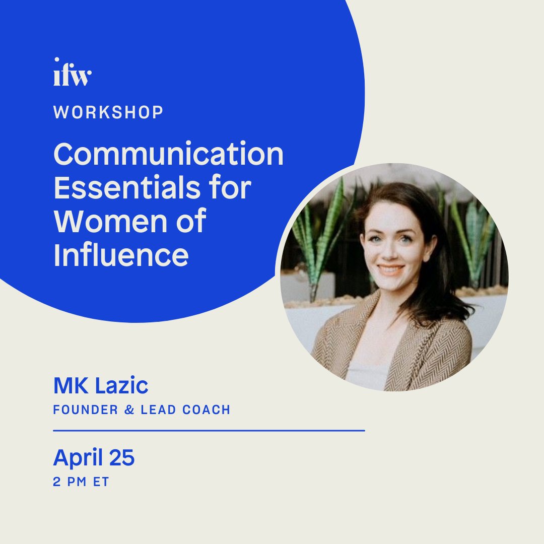 IFW (@ifundwomen) on Twitter photo "Clear is kind" - wise words from <a href="/BreneBrown/">Brené Brown</a>. Effective communication is crucial in business, and we're excited to learn from the founder of The Elevate Way, MK Lazic.
Join us on Tuesday, April 25 at 2pm ET! "Clear is kind" - wise words from <a href="/BreneBrown/">Brené Brown</a>. Effective communication is crucial in business, and we're excited to learn from the founder of The Elevate Way, MK Lazic.
Join us on Tuesday, April 25 at 2pm ET!