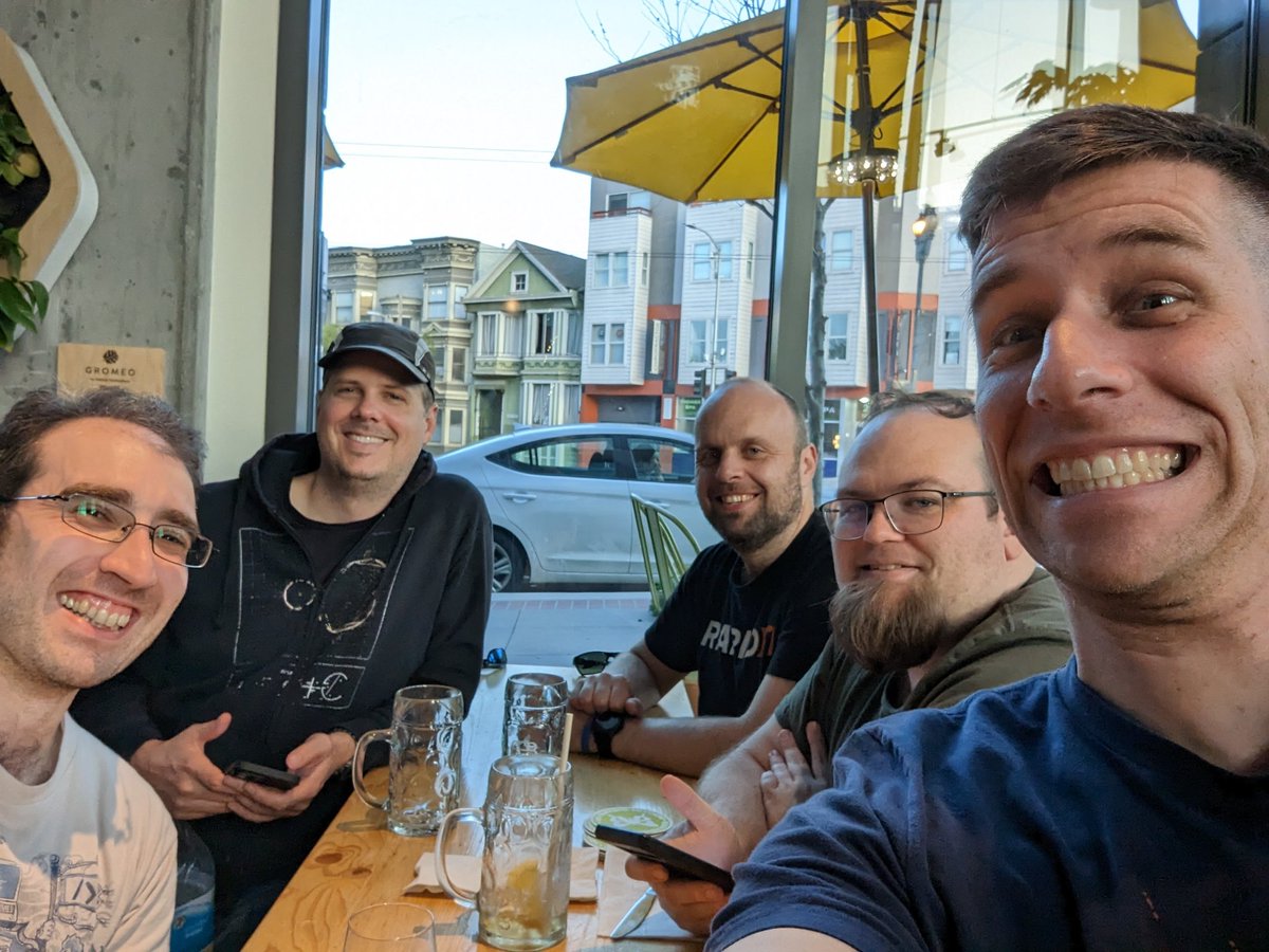 Had a blast at <a href="/BSidesSF/">BSidesSF</a> / <a href="/BSidesSFCTF/">BSidesSF CTF</a> with <a href="/bmenrigh/">symmetric</a> , <a href="/iagox86/">Ron Bowes (defunct)</a> , <a href="/matir/">Matir</a> , and even a wild <a href="/chriselgee/">Chris Elgee</a> !