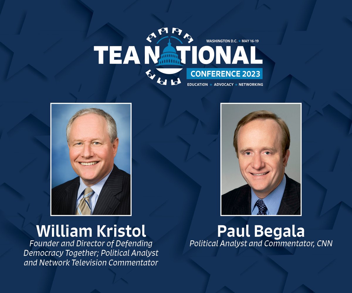 Just announced: Paul Begala and William Kristol to headline Friday general session at TEA National 2023! Advance registration ends 4/26, and hotel deadline just extended to 4/28. Register today to guarantee your spot in DC! my.esopassociation.org/s/community-ev…