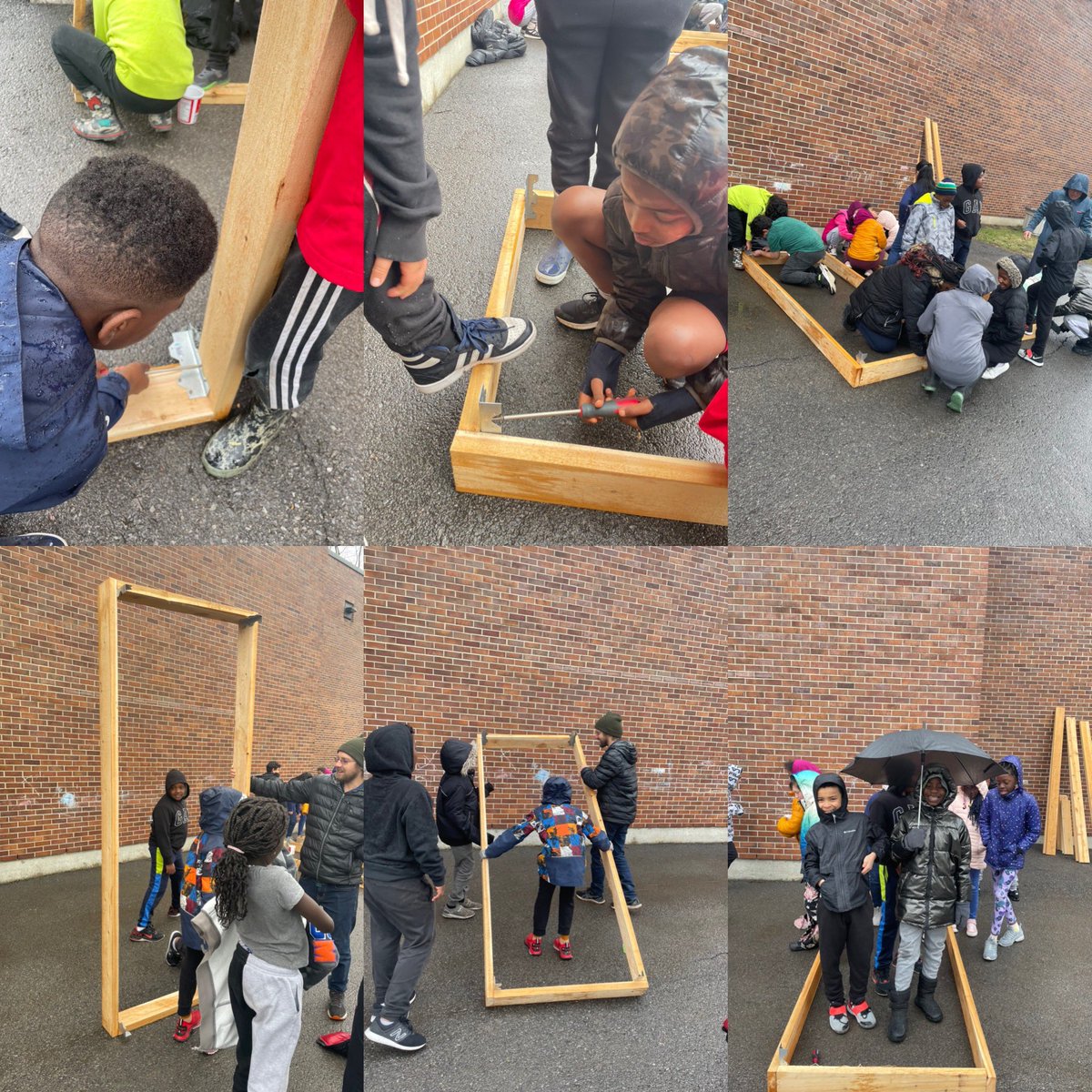 Students @PrincePeaceOCSB are working hard building these garden boxes with @GUOottawa ! 💚🌱🌎#ocsbSkilledTrades #ocsbEarth #ocsbGardens #ocsbEL @ocsbEco