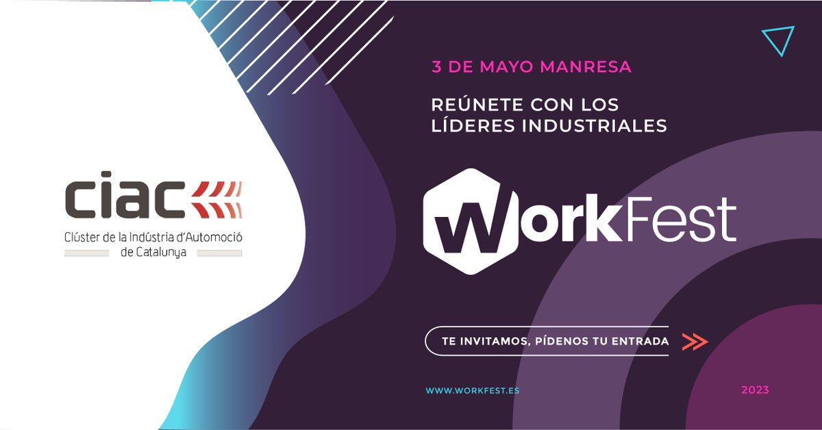 CIACnews's tweet photo. 👀 #WorkFest 2023 ofereix l'oportunitat de conèixer les últimes tendències del sector industrial, fomentar sinèrgies i impulsar la transformació digital de la teva empresa ‼️

🗓️ 3 de maig, de 9h a 13h
📍 Teatre Kursaal, Manresa 
👉 https://t.co/DIHNAzCozc https://t.co/TvPInmiZnE