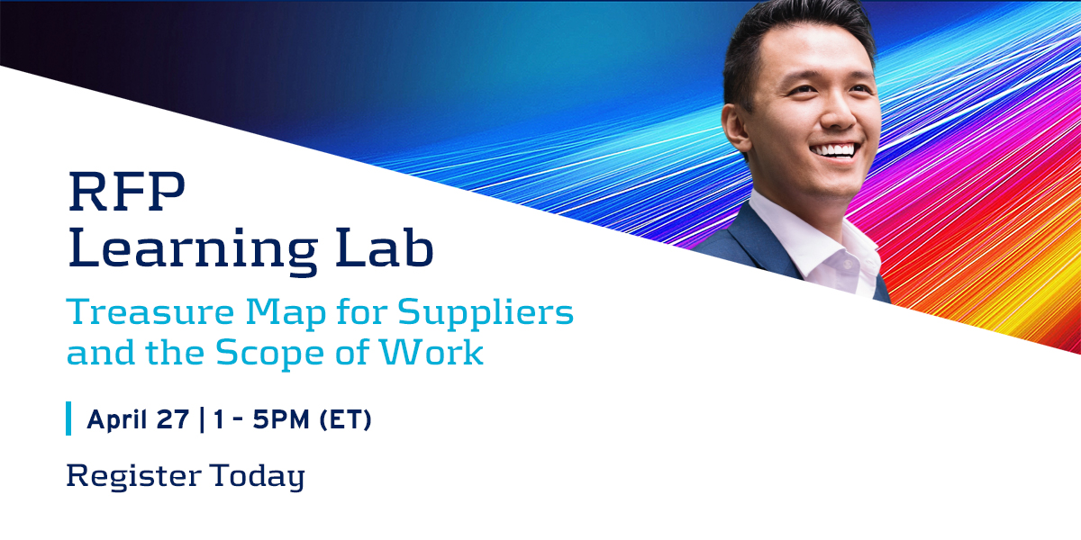 OfficialNIGP's tweet image. This upcoming learning lab will explain how to create a treasure map for suppliers in an RFP so they can craft an accurate proposal to meet your intended goals. nigp.org/learning-labs