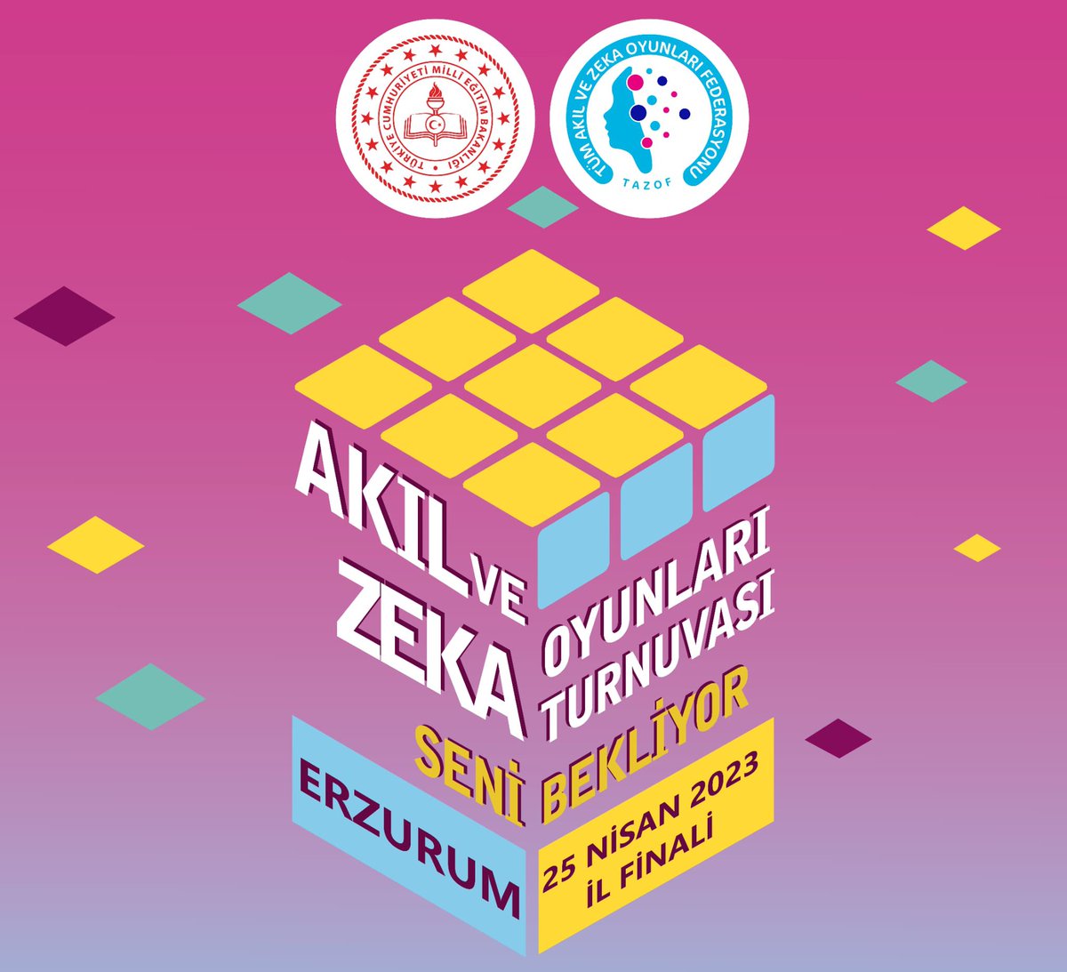 Erzurum_Mem's tweet image. Açılışını İl Müdürümüz Sn. @skaygusuz&apos;un yapacağı, öğrencilerimizin bilişsel gelişimleri açısından büyük önem arz eden, 20 ilçeden toplam 177 öğrencimizin yarışacağı 5. Akıl ve Zekâ Oyunları Turnuvası Erzurum İl Finali&apos;ne davetlisiniz. 
@tcmeb @skaygusuz