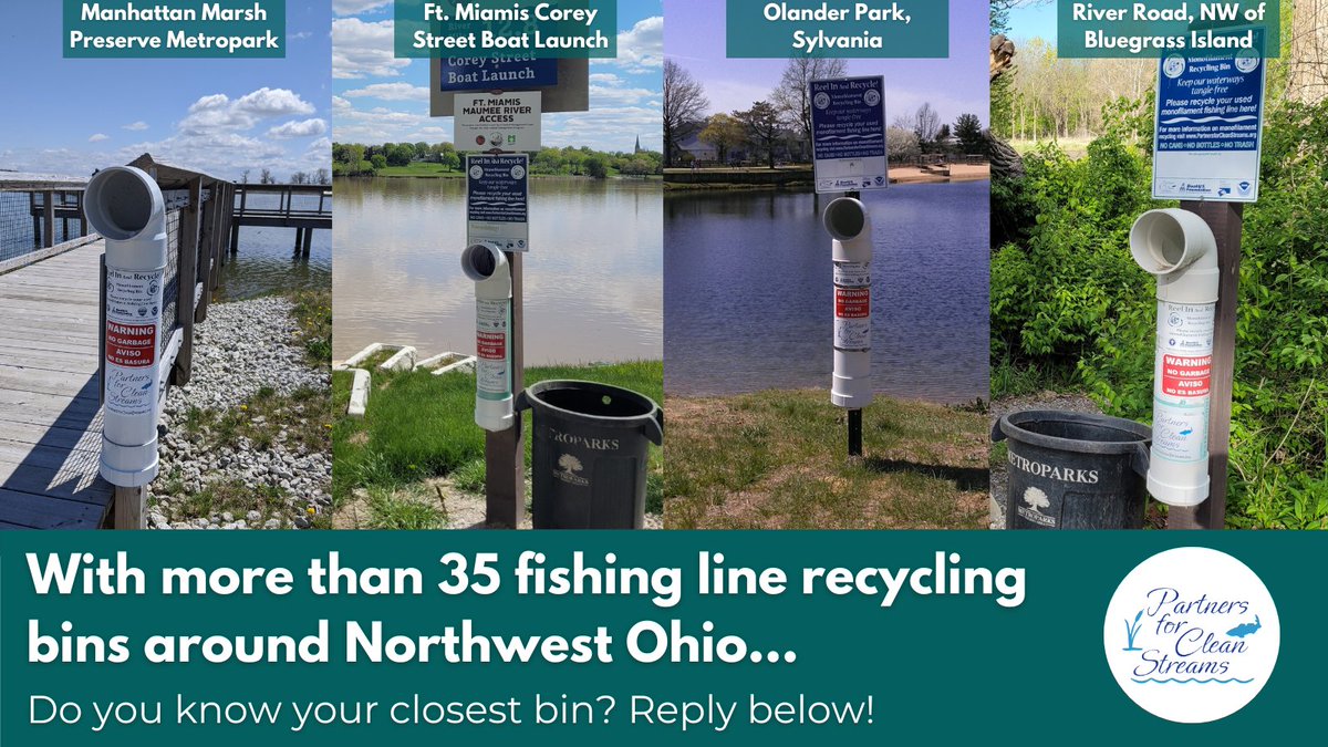 PCSMaumee's tweet photo. As the #WalleyeRun wraps up, there’s still plenty more fishing to do in the #MaumeeRiver and around our region. Do your part to prevent fishing debris and check out our interactive map to find your nearest fishing line recycling bin: https://t.co/hcBwYruiXI https://t.co/6QmL6uipoR