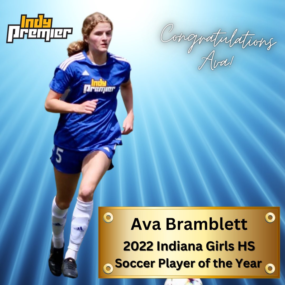 Congratulations to Ava Bramblett being named Girls High School Soccer Player of the Year at the Indiana High School Sports Awards! @OhioStateWSOC @GAcademyLeague #premierandproud💙 #bigtrophycase #theohiostateuniversity