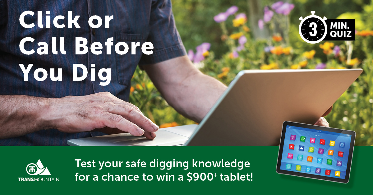 TransMtn's tweet image. There’s only one week left to win a tablet valued at over $900! 

Test your #digsafe knowledge and be entered to win. 🚧  

Take the quiz here before it’s too late. ⬇️  
ow.ly/VLG950NO3OJ  #DigSafeMonth