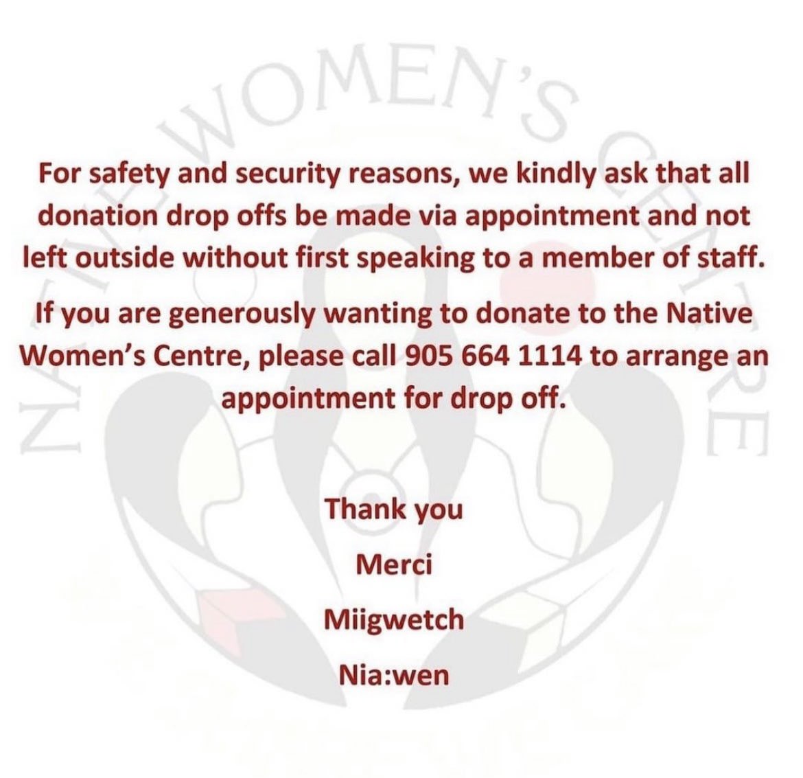 A friendly reminder, for safety and security reasons we require all donation drop offs to be made by appointment with our office staff.

We kindly ask that all items are new, unused and unopened. 
Please call to arrange drop off or if you have any questions!